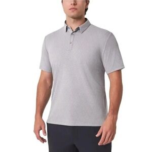 Modern Ambition Mens Short Sleeve Polo Shirt Gray Diamond Pattern 3XL New
